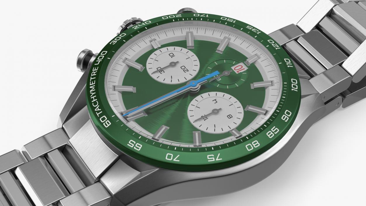 Dial Green Watch Open Strap 3D