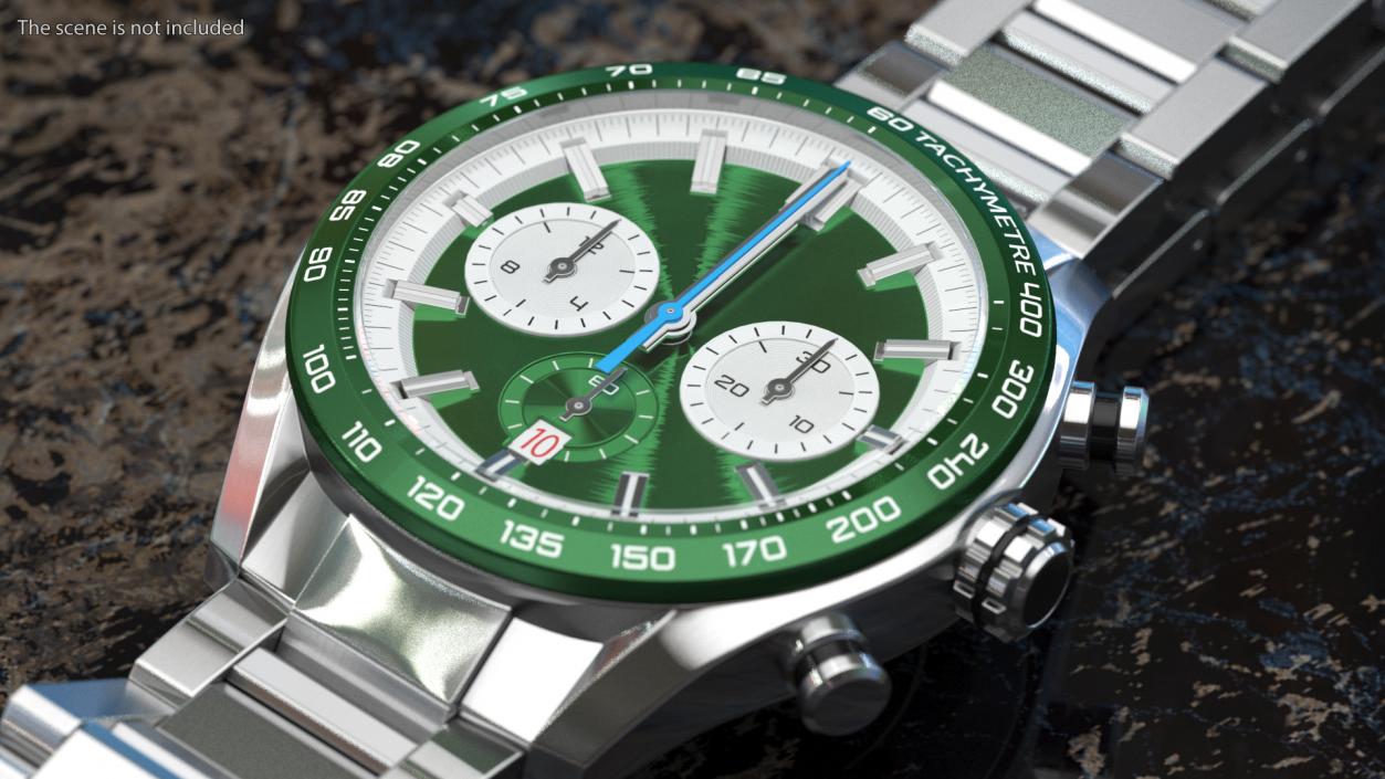 Dial Green Watch Open Strap 3D