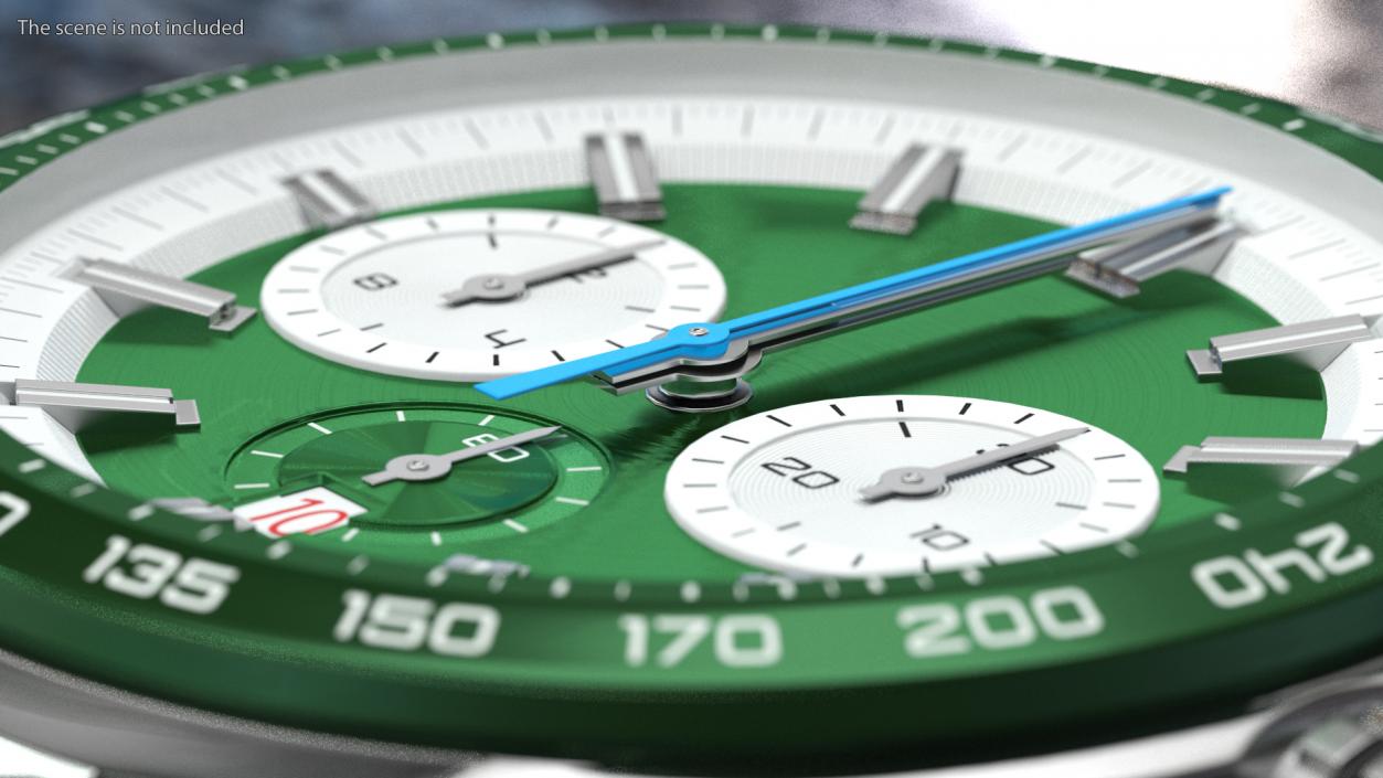 Dial Green Watch Open Strap 3D