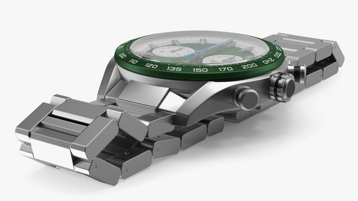 Dial Green Watch Open Strap 3D