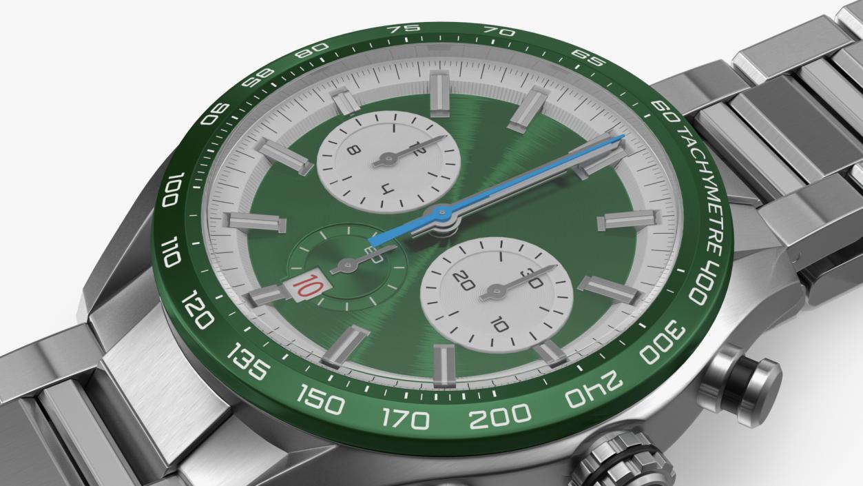 Dial Green Watch Open Strap 3D