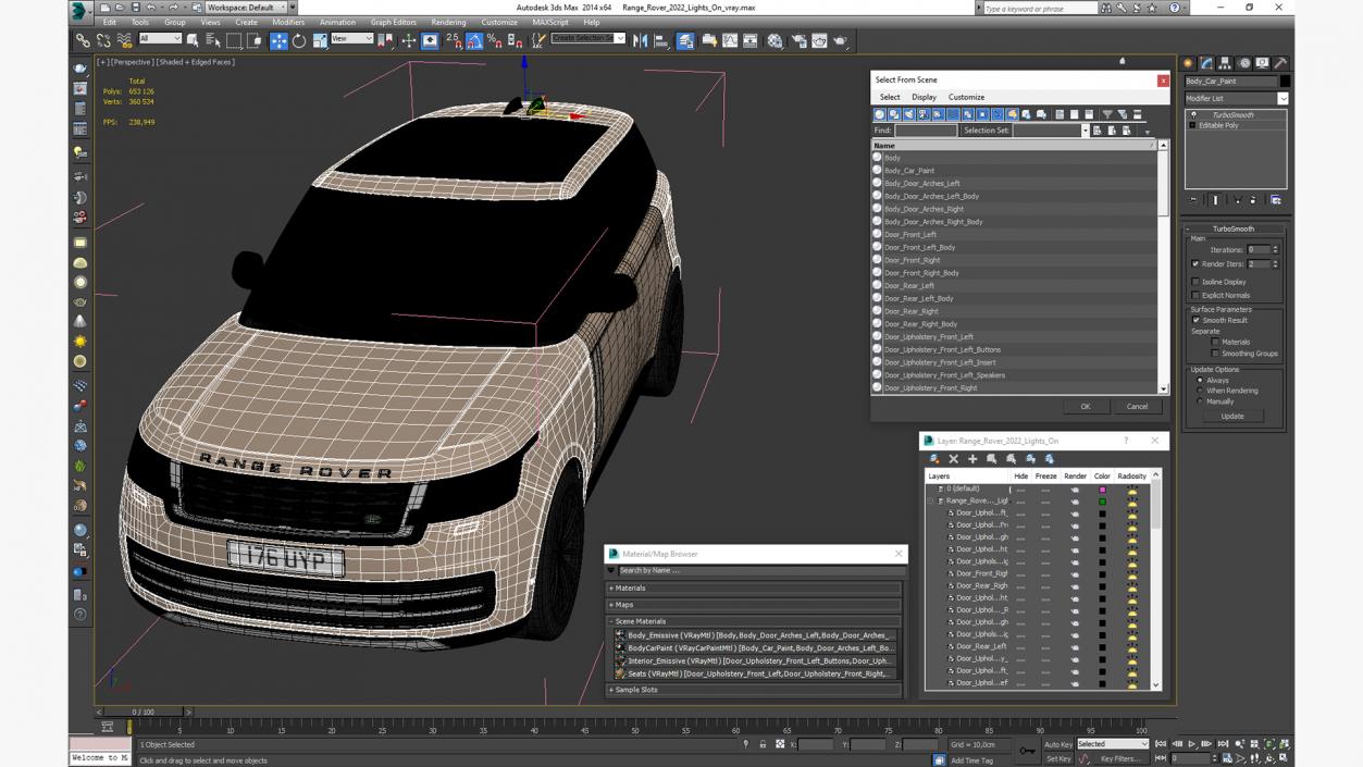 3D Range Rover 2022 Lights On