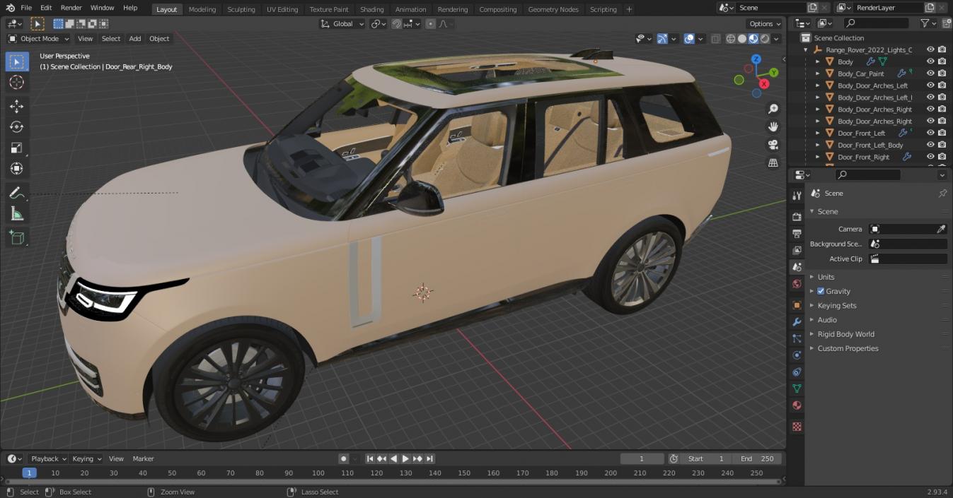 3D Range Rover 2022 Lights On