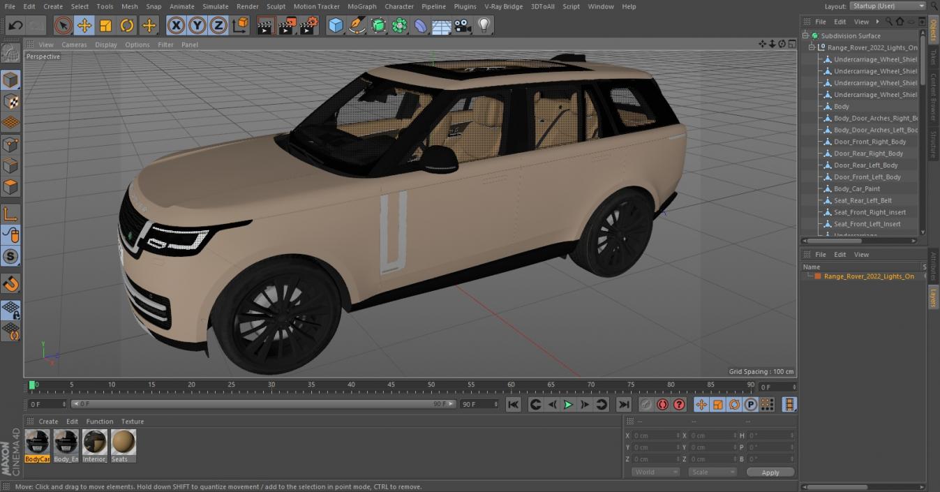 3D Range Rover 2022 Lights On