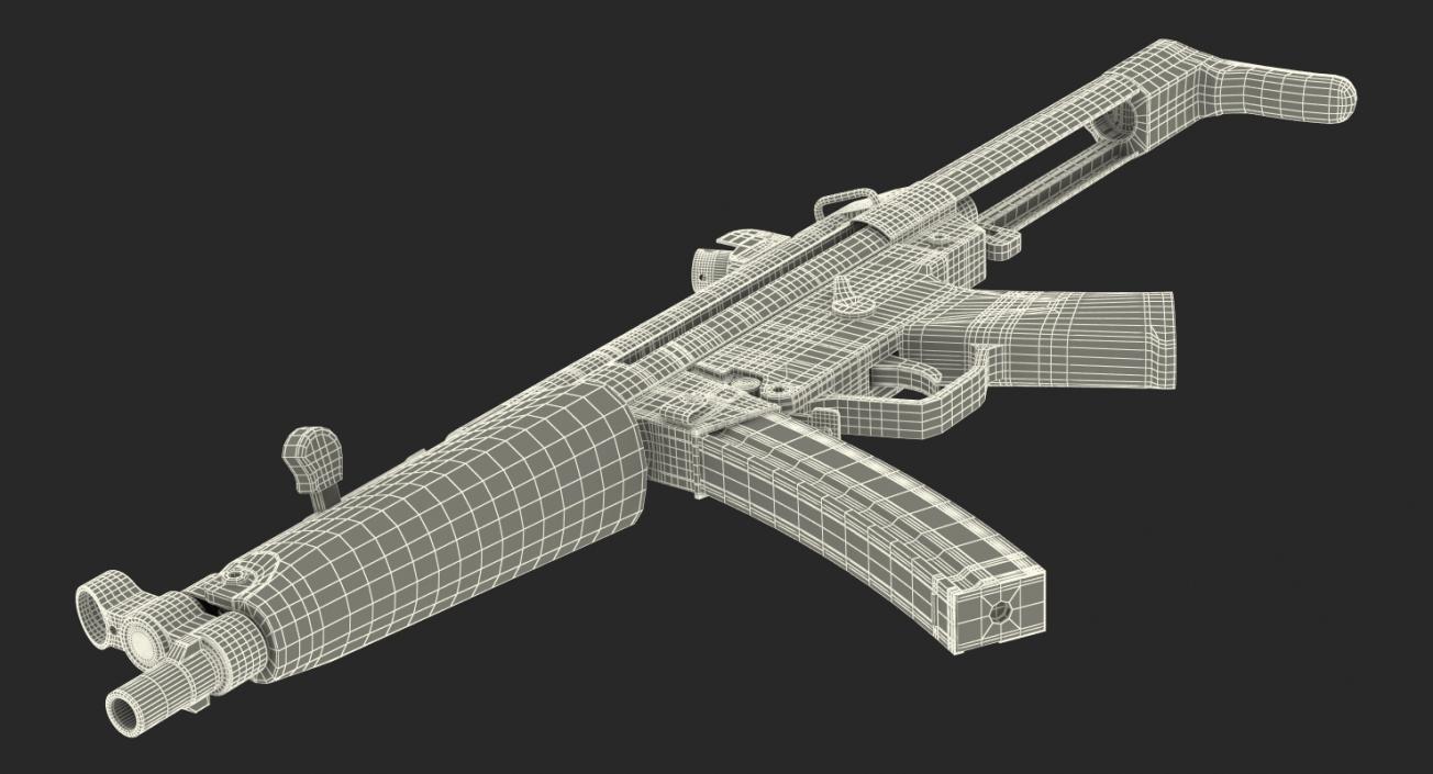 3D MP5A3 with Retractable Stock model