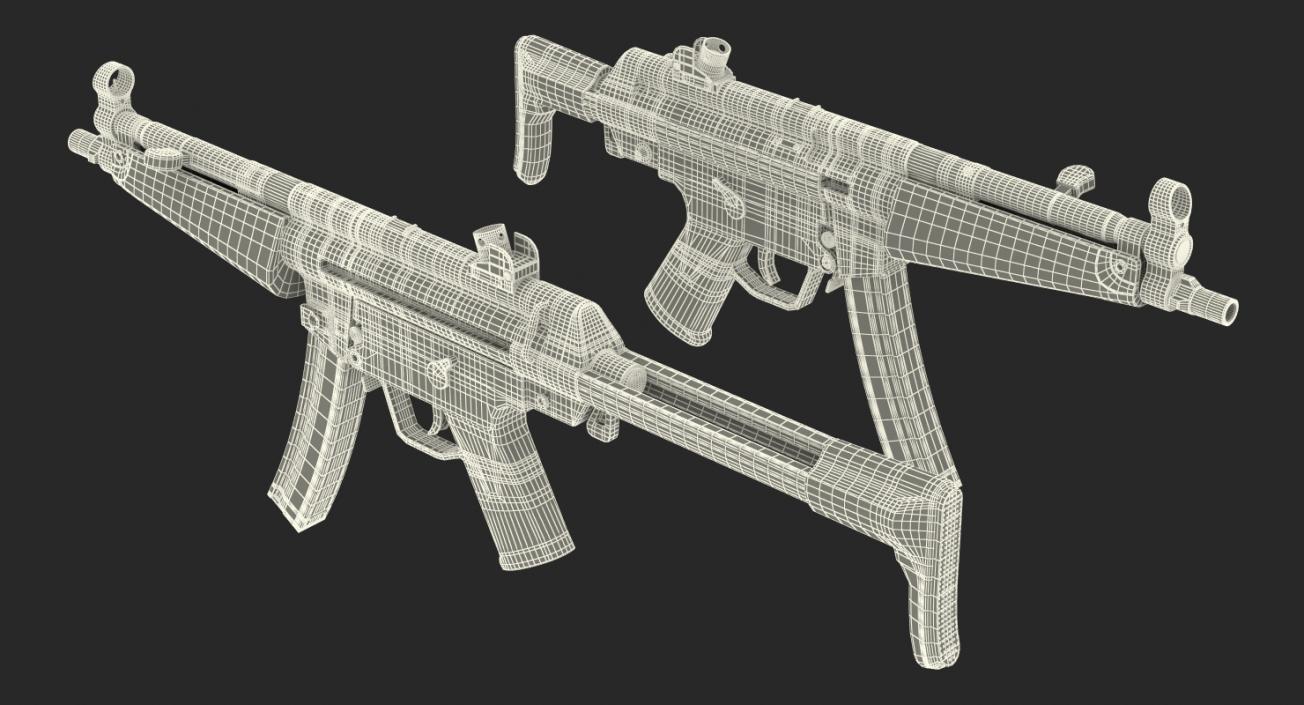 3D MP5A3 with Retractable Stock model