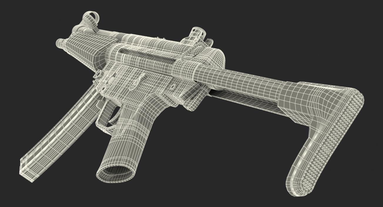 3D MP5A3 with Retractable Stock model