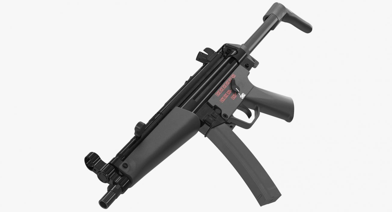 3D MP5A3 with Retractable Stock model