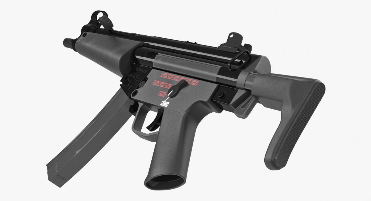 3D MP5A3 with Retractable Stock model