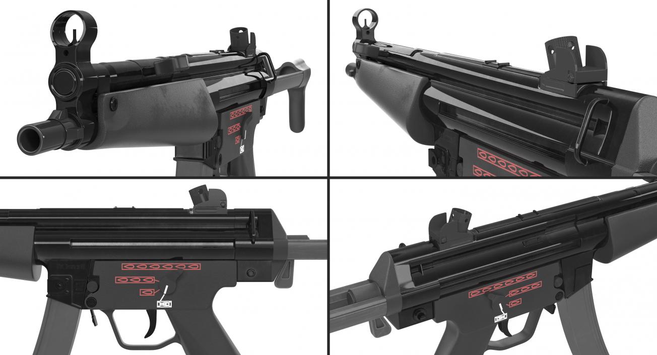 3D MP5A3 with Retractable Stock model