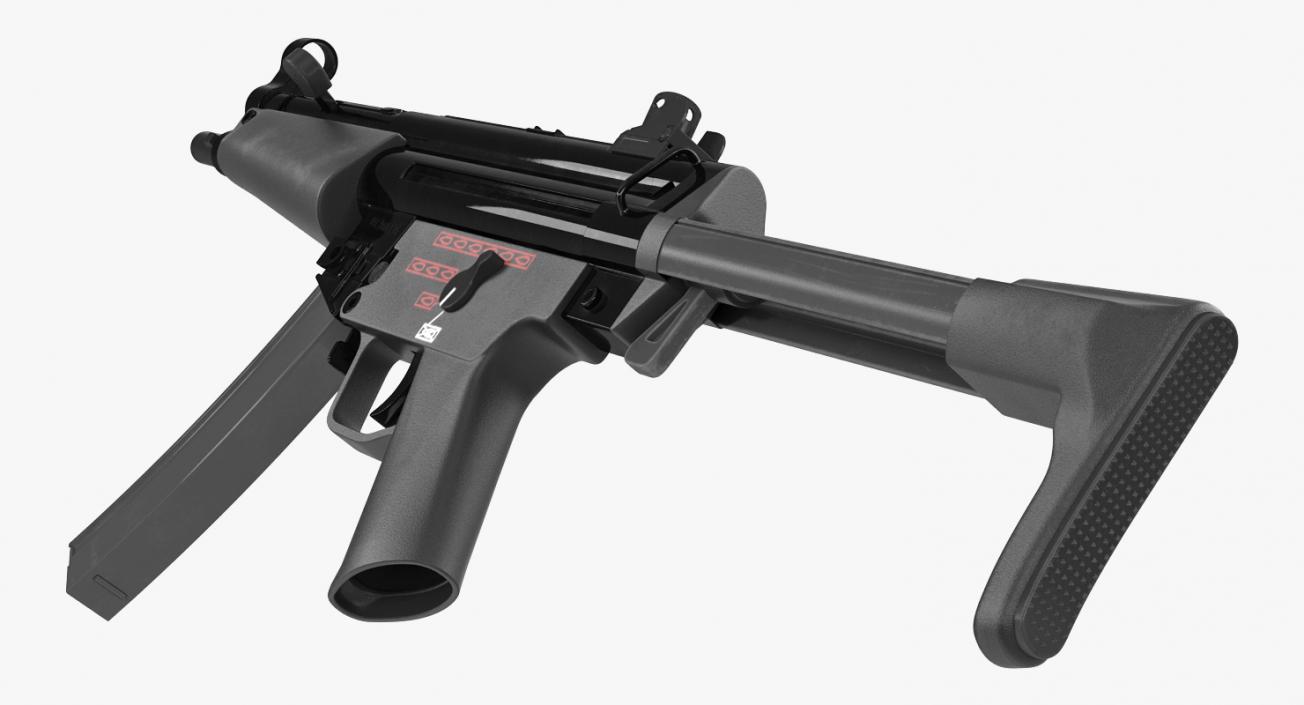 3D MP5A3 with Retractable Stock model