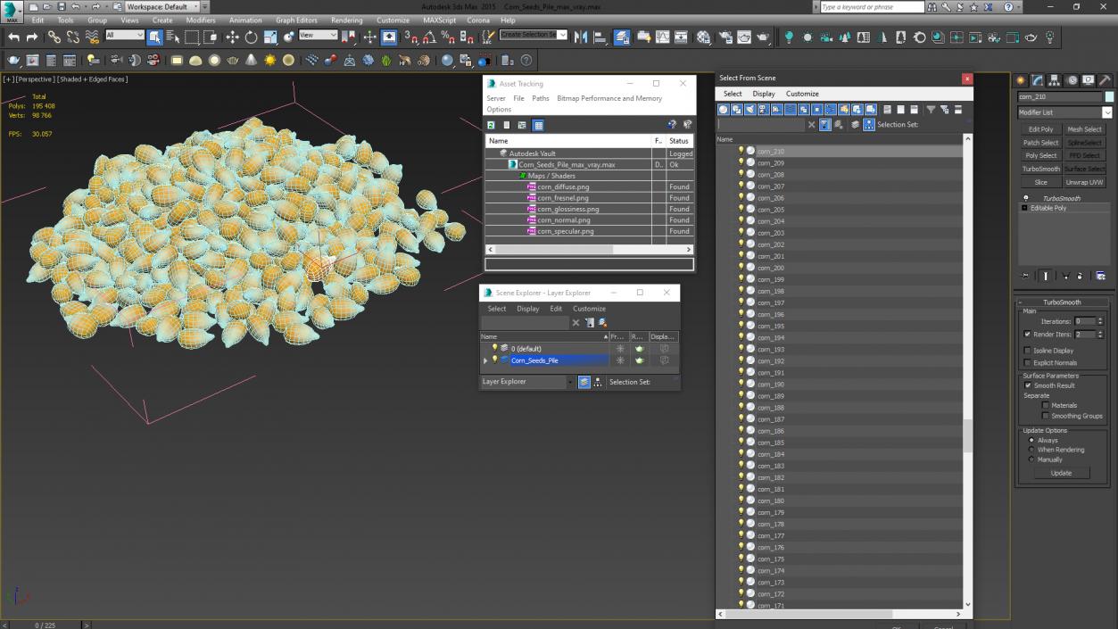 3D model Corn Seeds Pile