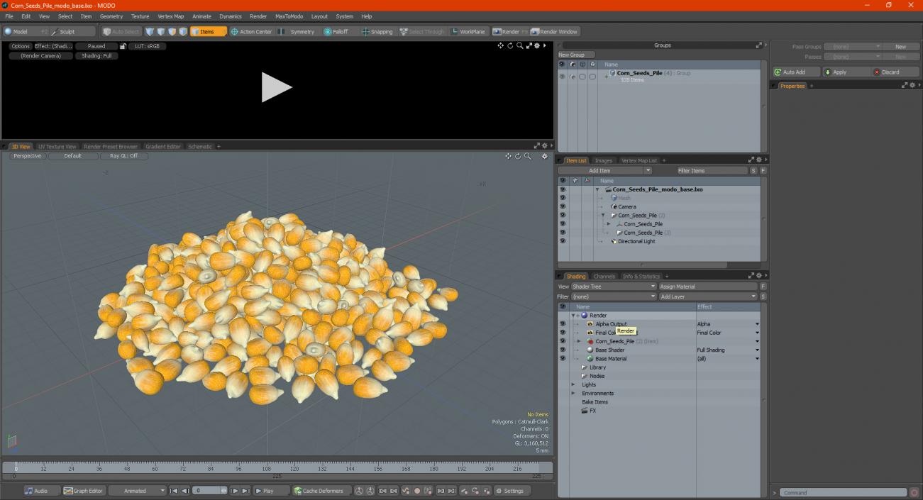 3D model Corn Seeds Pile