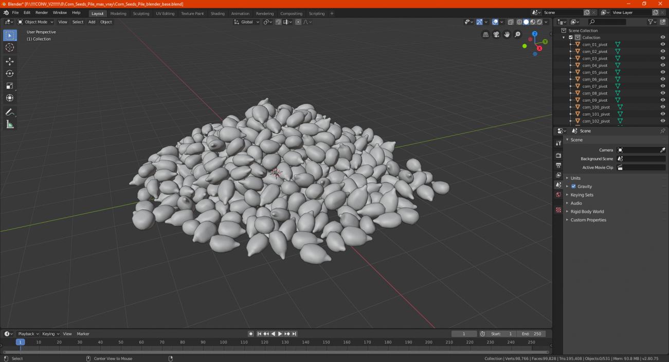 3D model Corn Seeds Pile