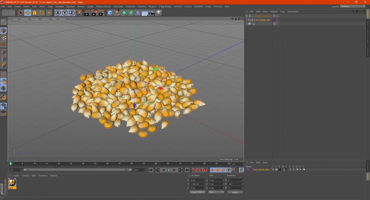 3D model Corn Seeds Pile