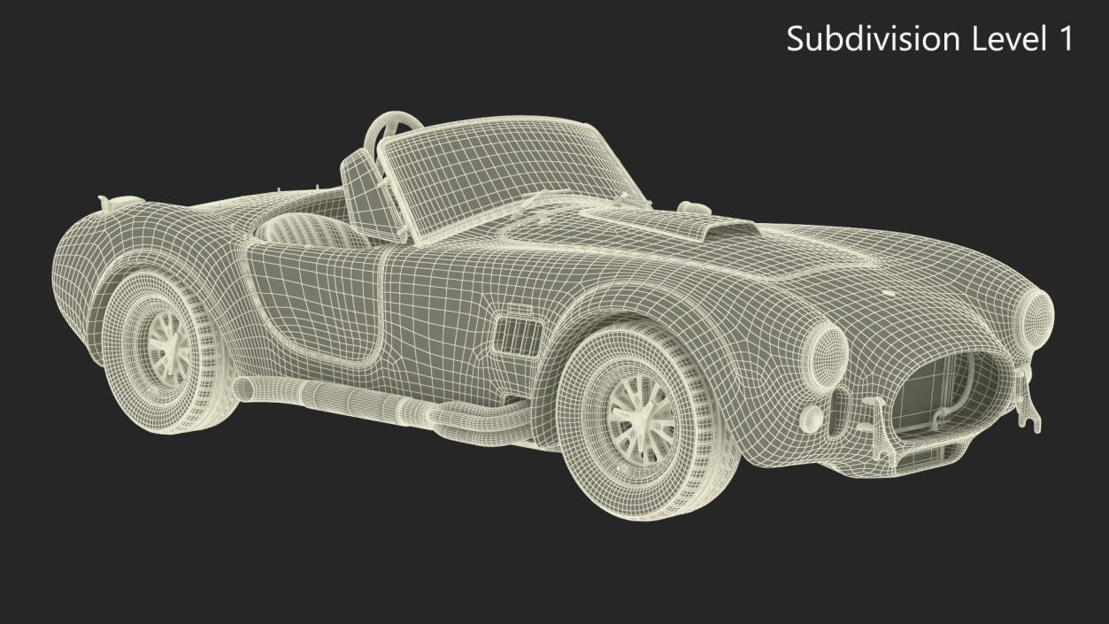 Shelby Cobra 1965 Blue Yellow 3D model