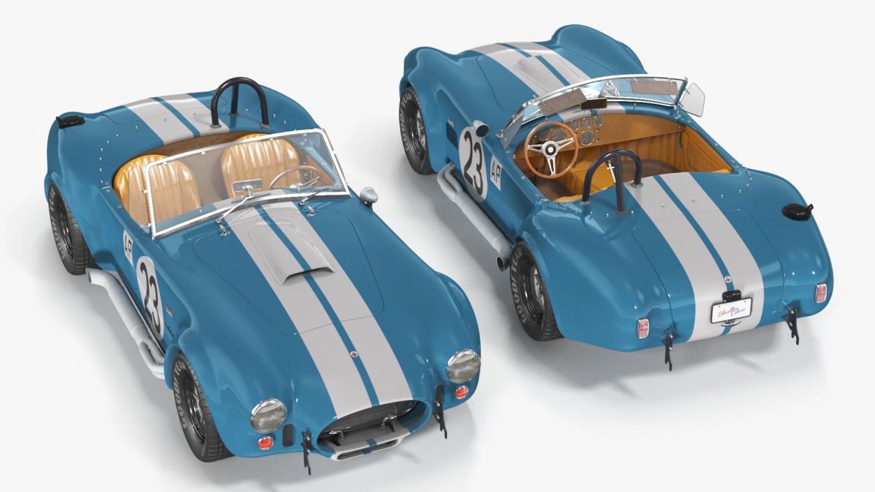 Shelby Cobra 1965 Blue Yellow 3D model