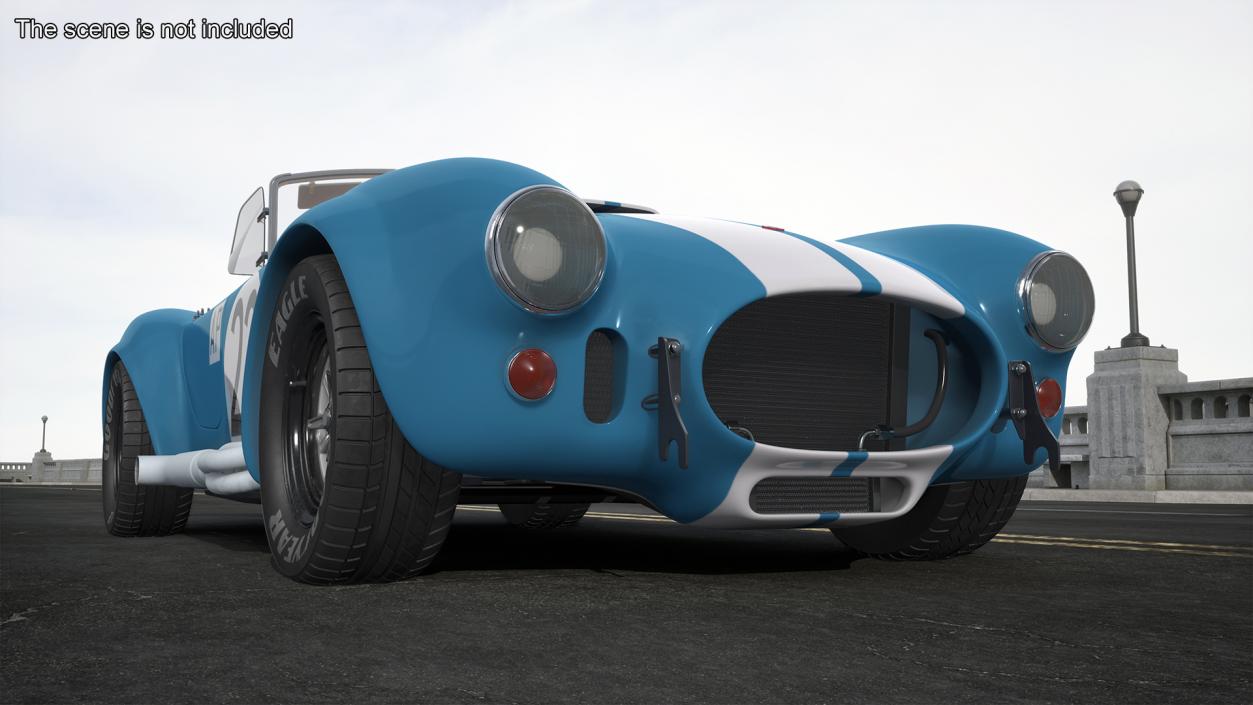 Shelby Cobra 1965 Blue Yellow 3D model