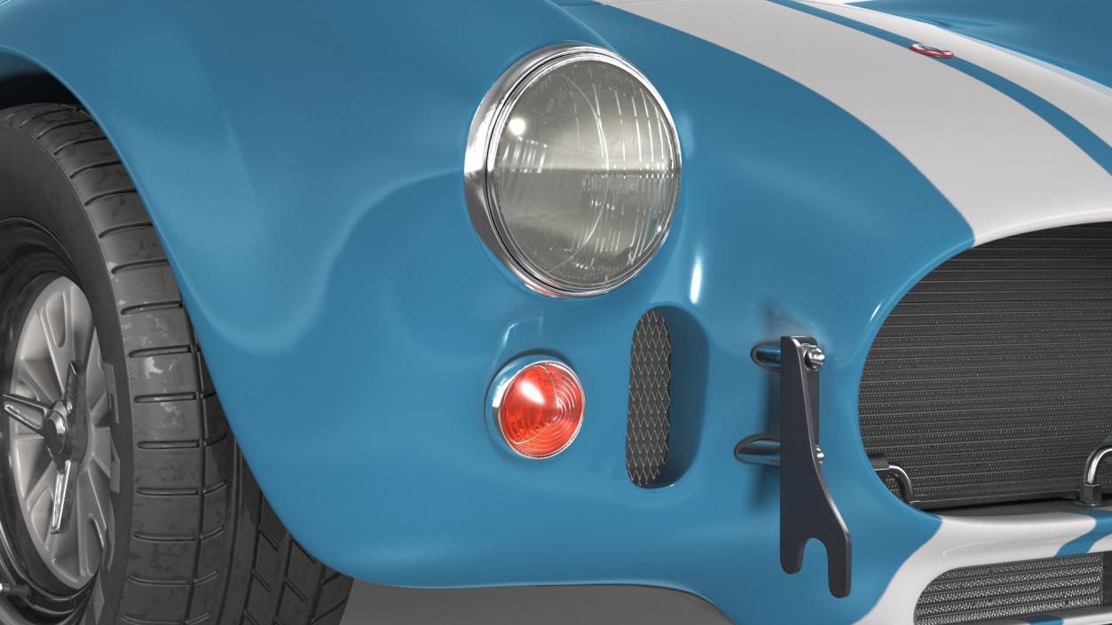 Shelby Cobra 1965 Blue Yellow 3D model