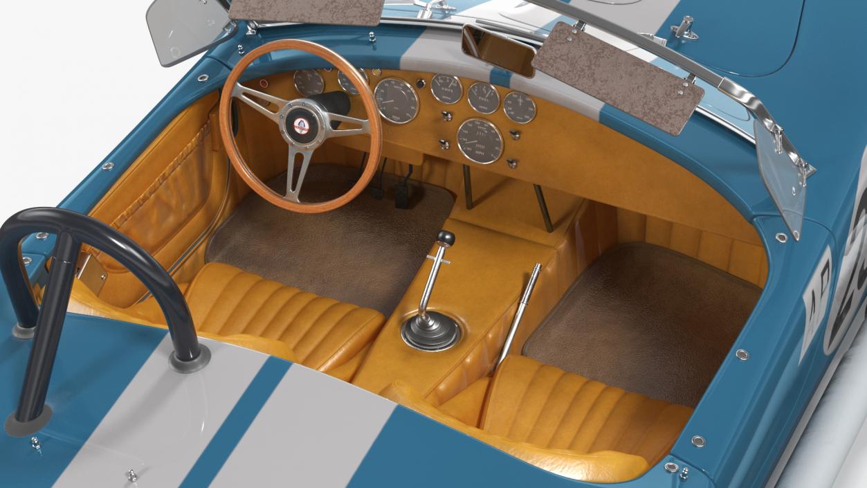 Shelby Cobra 1965 Blue Yellow 3D model