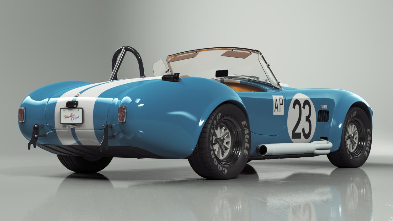 Shelby Cobra 1965 Blue Yellow 3D model