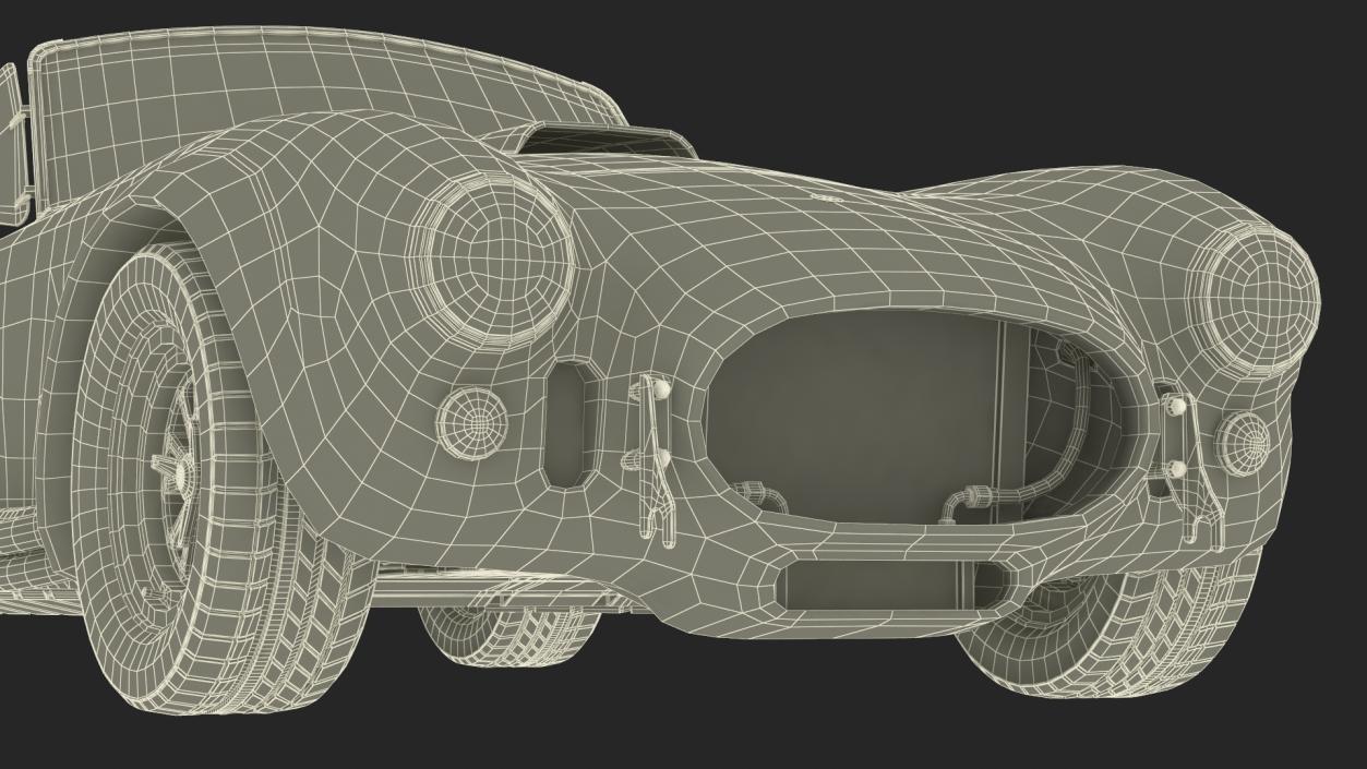 Shelby Cobra 1965 Blue Yellow 3D model