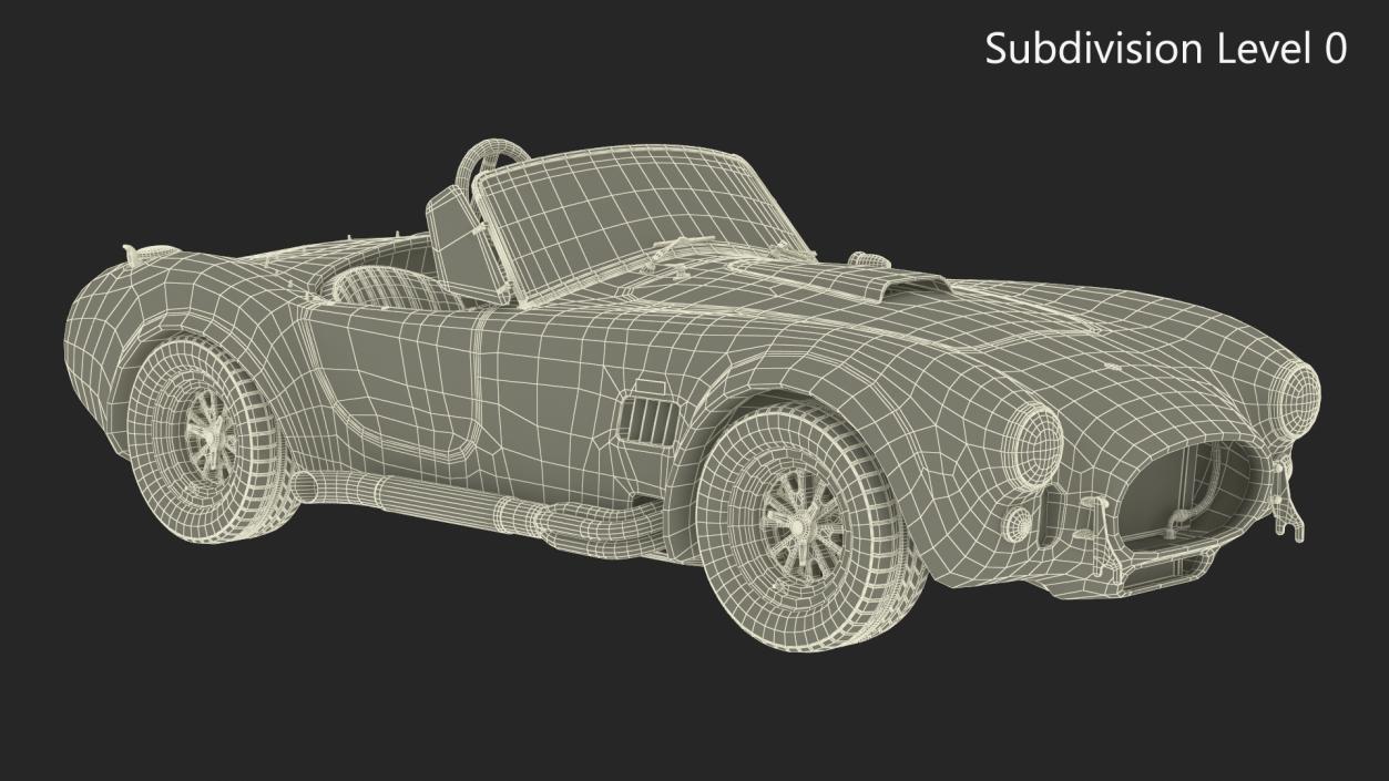 Shelby Cobra 1965 Blue Yellow 3D model