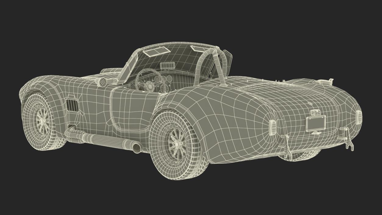 Shelby Cobra 1965 Blue Yellow 3D model