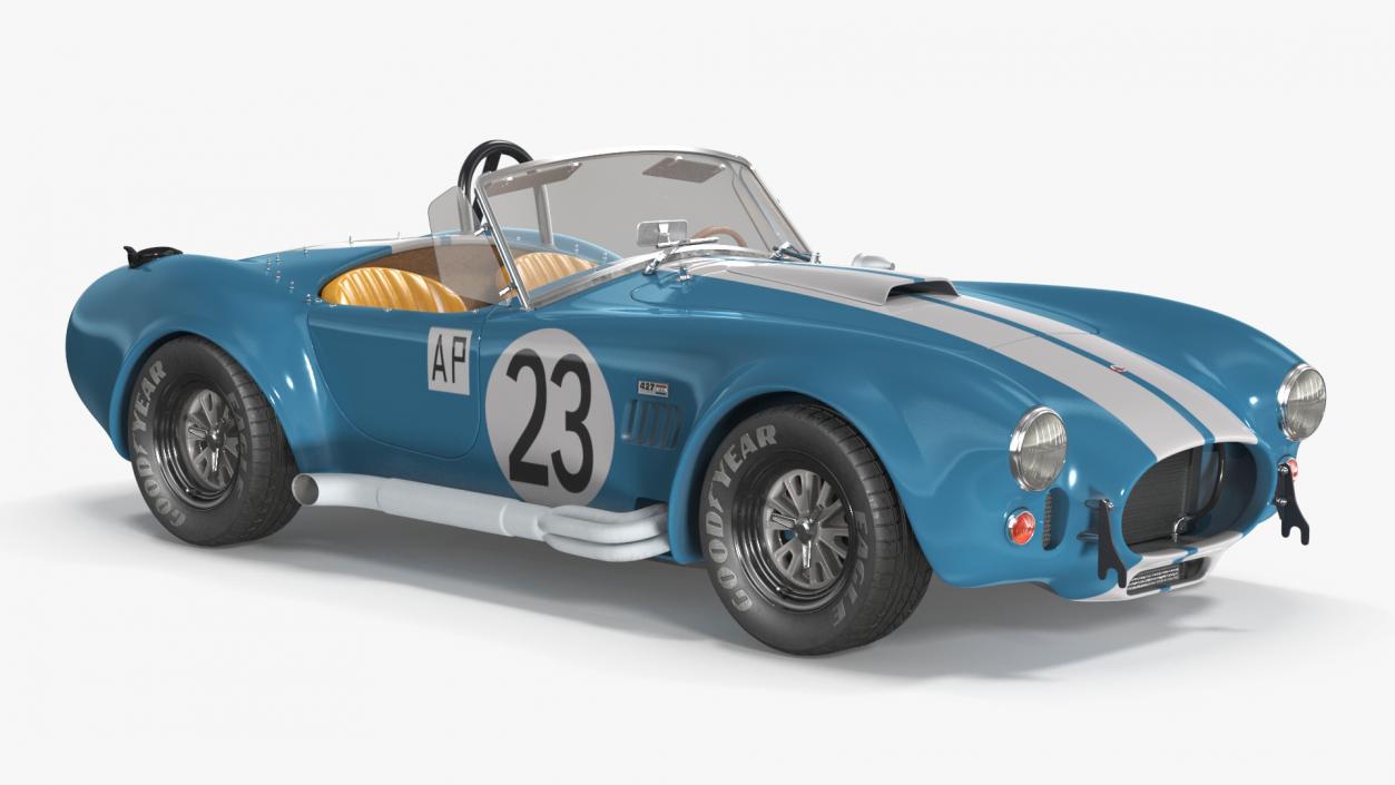 Shelby Cobra 1965 Blue Yellow 3D model