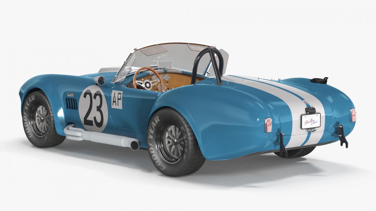 Shelby Cobra 1965 Blue Yellow 3D model