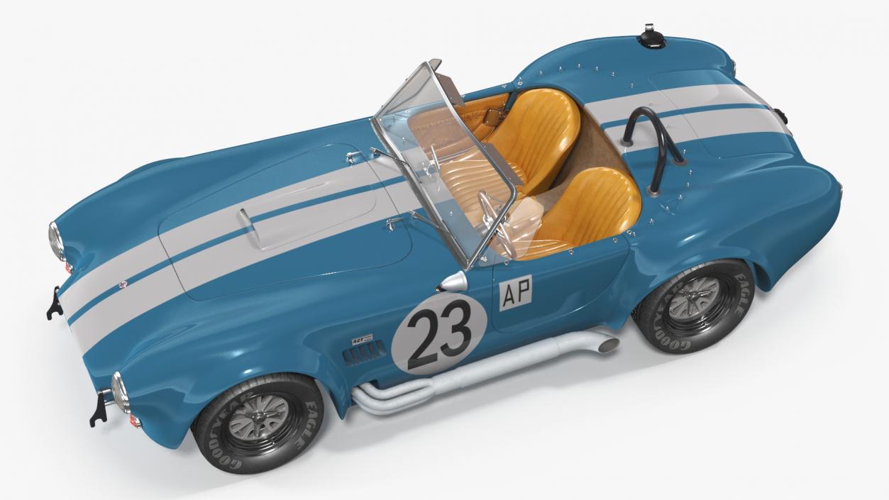 Shelby Cobra 1965 Blue Yellow 3D model