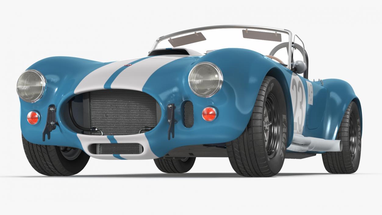 Shelby Cobra 1965 Blue Yellow 3D model