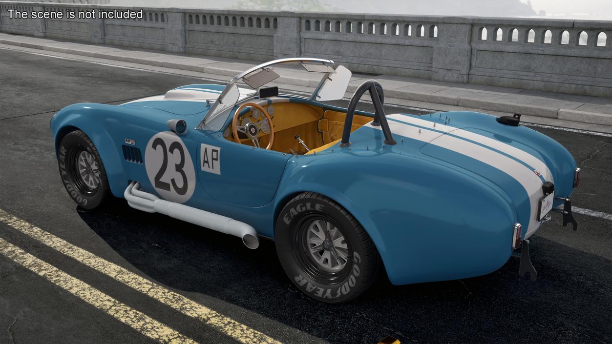 Shelby Cobra 1965 Blue Yellow 3D model