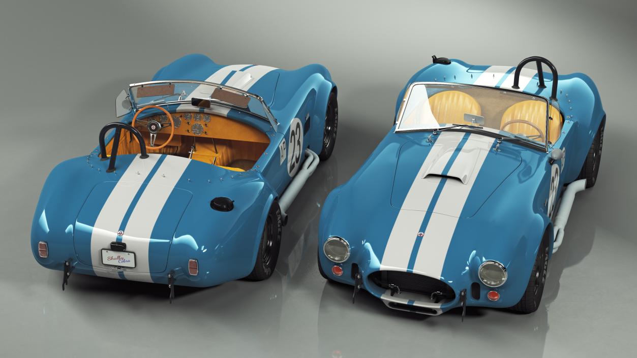 Shelby Cobra 1965 Blue Yellow 3D model