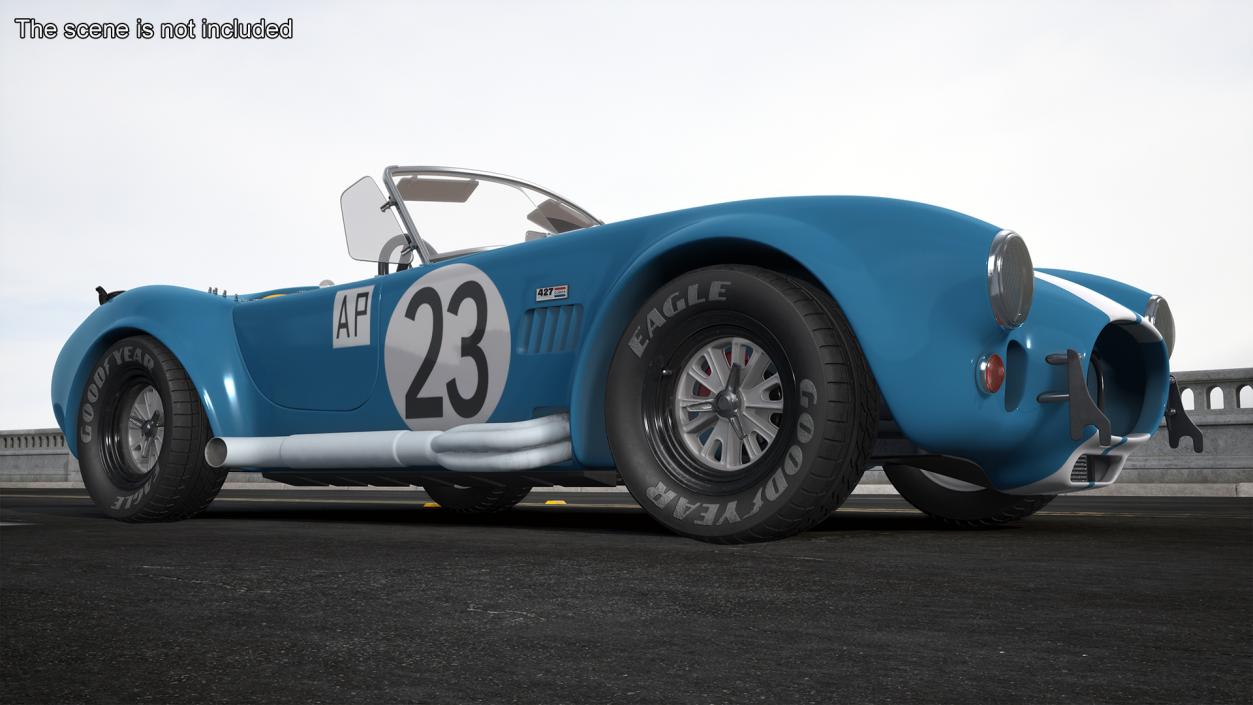 Shelby Cobra 1965 Blue Yellow 3D model