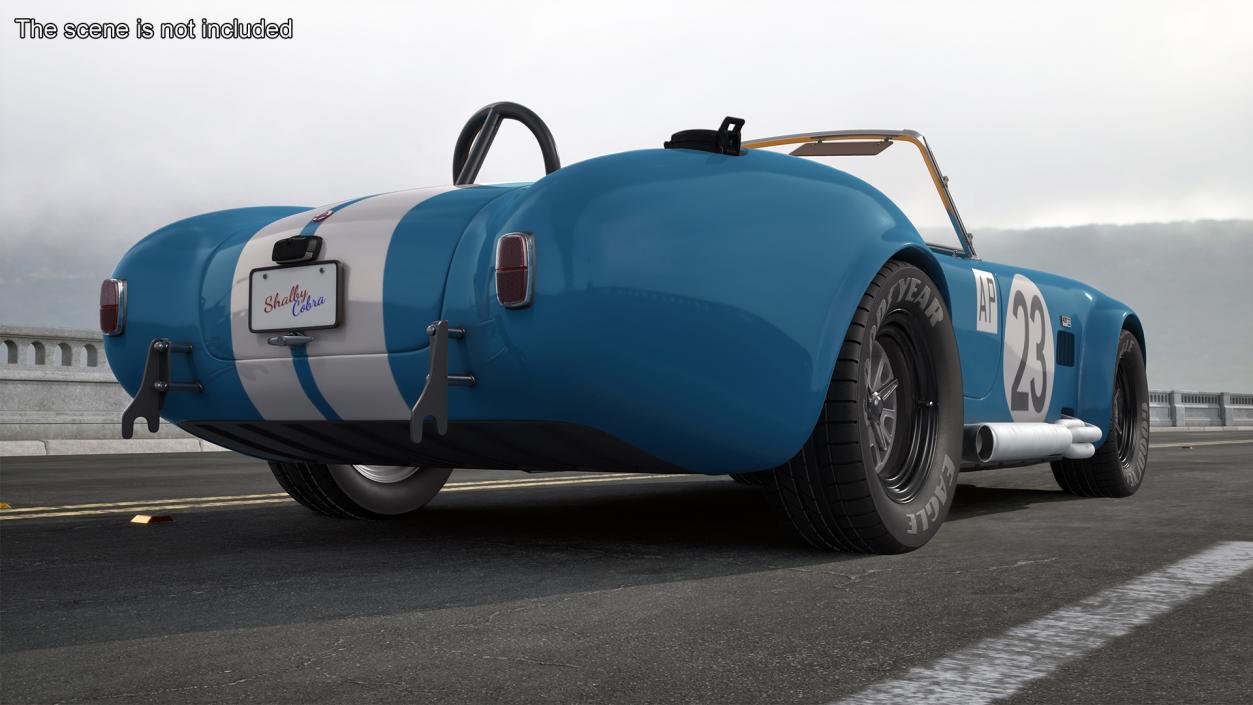 Shelby Cobra 1965 Blue Yellow 3D model