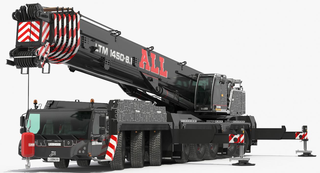 3D model Mobile Crane Liebherr LTM 1450 81 Rigged