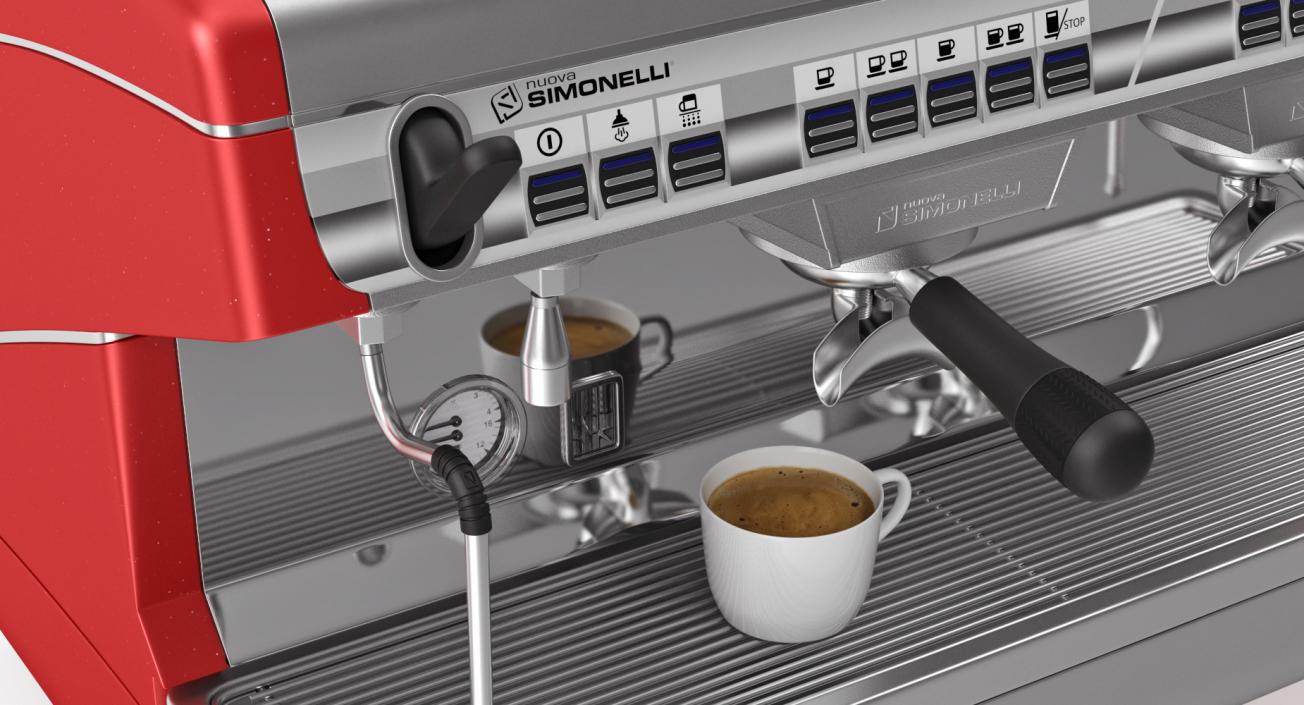 3D Espresso Machine with Coffee Cups model