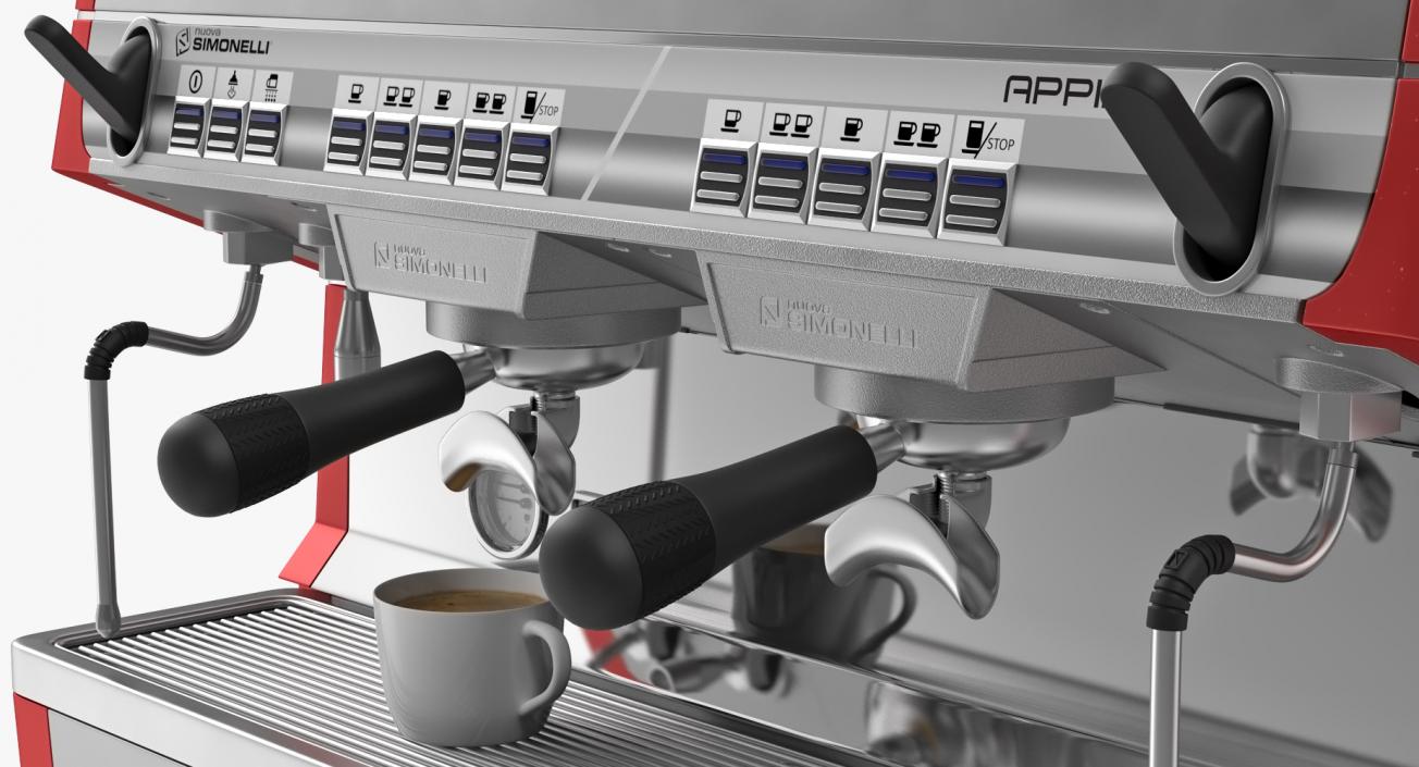 3D Espresso Machine with Coffee Cups model