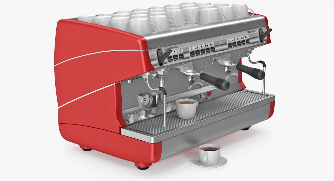 3D Espresso Machine with Coffee Cups model