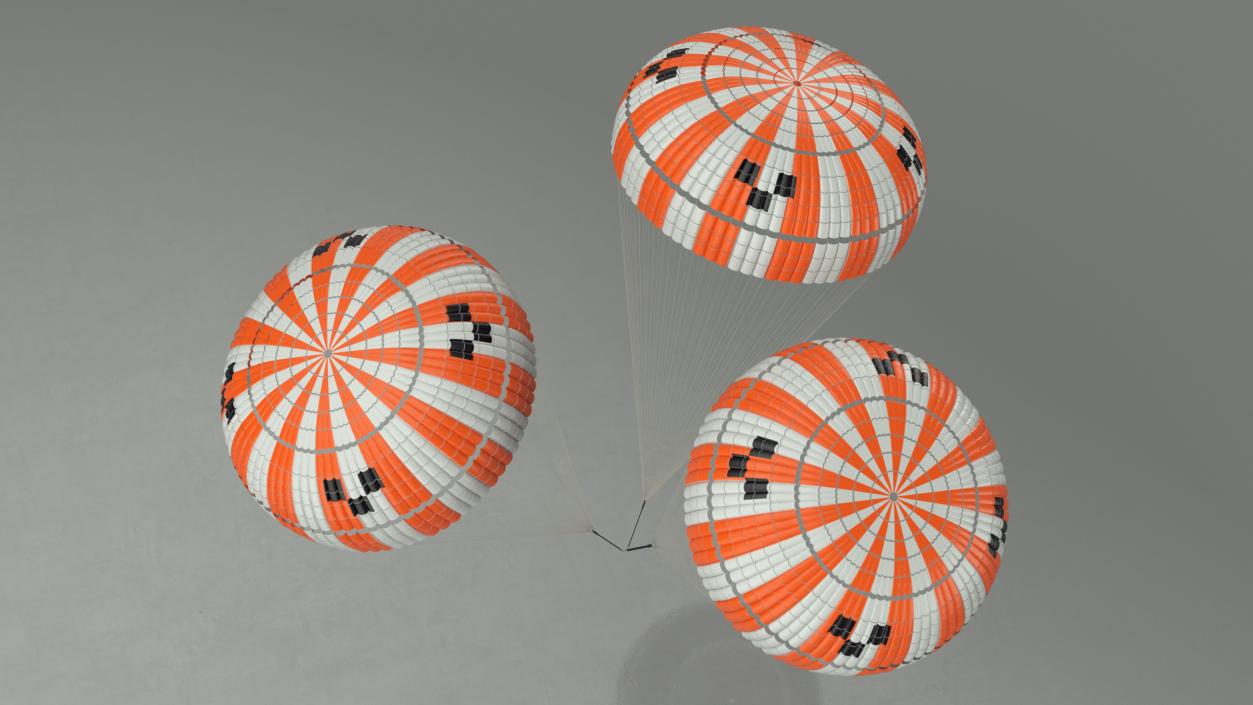 3D Capsule Triple Parachute Orange