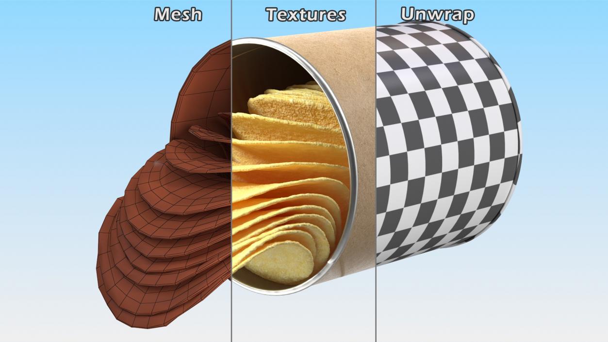 Small Potato Chips Paper Tube 3D model