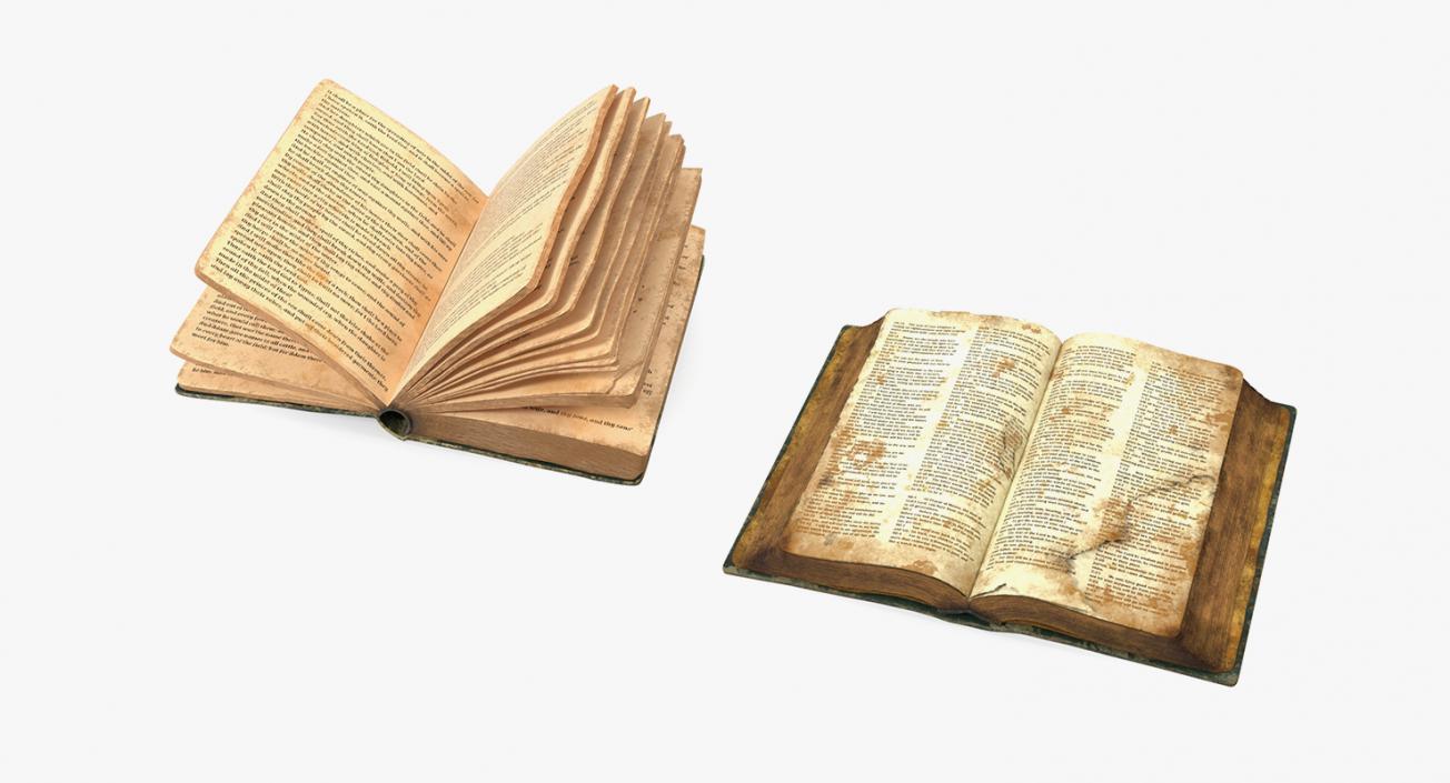 3D model Old Open Books Collection