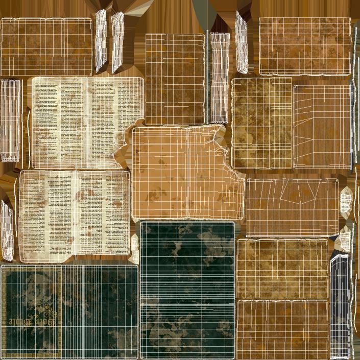 3D model Old Open Books Collection