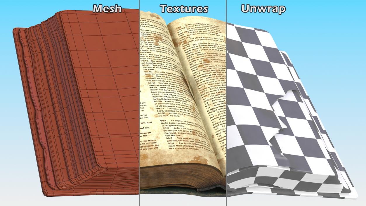 3D model Old Open Books Collection