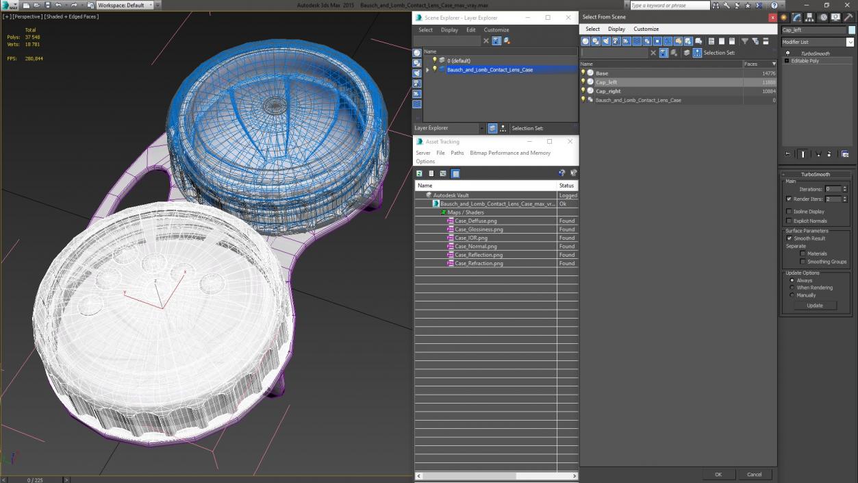 3D Bausch and Lomb Contact Lens Case model