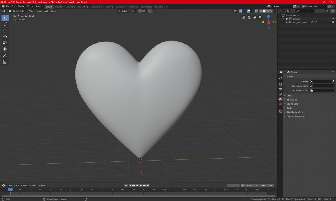 3D model Emoji Red Heart