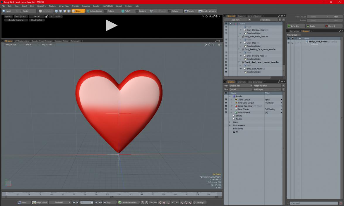 3D model Emoji Red Heart