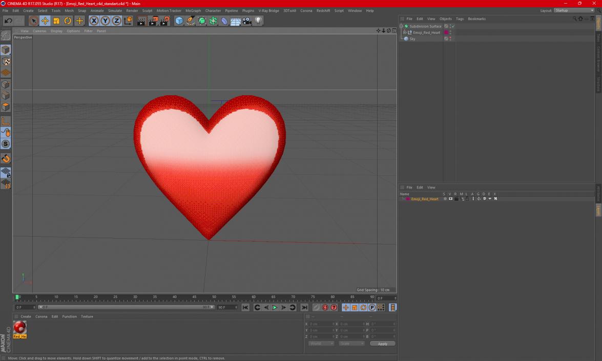 3D model Emoji Red Heart