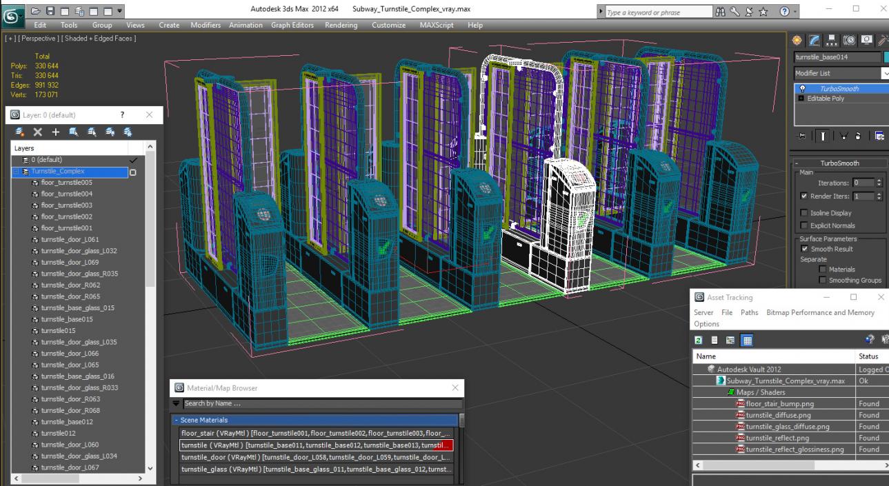 Subway Turnstile Complex 3D model